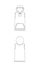 vector illustration of sleeveless hoodie