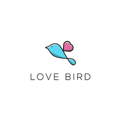 love bird logo stock, animal care logo inspiration