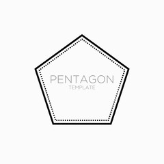 simple pentagon vector design template . pentagon logo template . blank pentagon badge . blank pentagon vector . craft logo design template