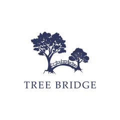 Nature Tree Bridge logo idea, modern and creative logo stock