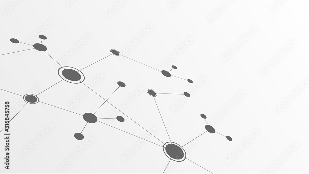 Poster Abstract geometric connect lines and dots.Simple technology graphic background.Illustration Vector design Network and Connection concept.