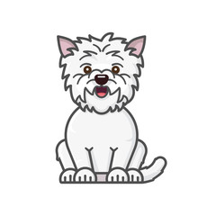 West Highland White Terrier character vector illustration
