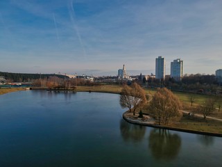 Fototapeta premium Aerial view of Minsk, Belarus
