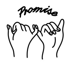 Hands Promise  outline vector concept
