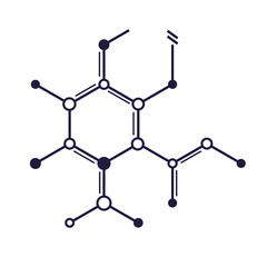Molecule graphic illustration. Chemistry and science concept.