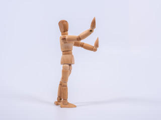 Wooden mannequin push anything , Wooden figure action