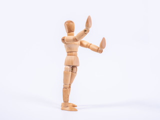 Wooden mannequin push anything , Wooden figure action