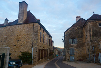 Fototapeta na wymiar Streets of old French town Bligny-sur-Ouche, located in France