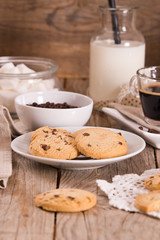 Chocolate chip cookies.	