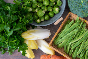 Belgian endives and seasonal vegetables
