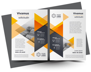 Flyer brochure design, business flyer size A4 template, creative leaflet, trend cover geometric yellow color