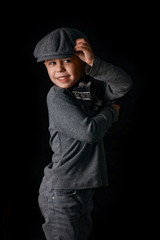 happy dude baby on black background