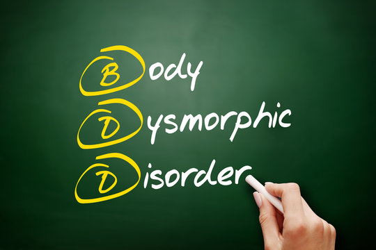 BDD - Body Dysmorphic Disorder acronym, medical concept background