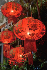 Fototapeta na wymiar decorative lamps in the chinese new year festival