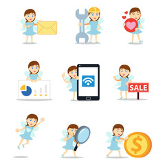 Set character of beautiful woman in fairy tales.