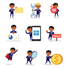 Set character of male figure skater performance in the ice skating arena.