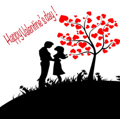 Plakat Valentine's day concept background.cute posters, valentines day greetings and heart shape frame.