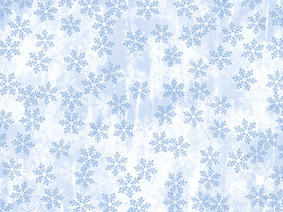 Snowflake star in blue paper texture. Winter background. 