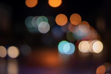 Bokeh lights on the streets of the capital