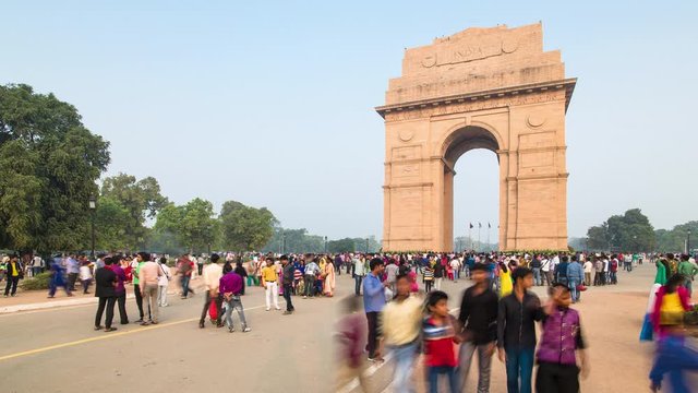 India Gate, Delhi, New Delhi, Uttar Pradesh, India - 4K timelapse