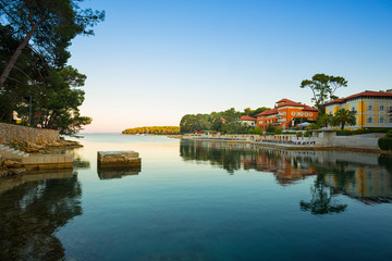 morning view of bay in Losinj island, Croatia.