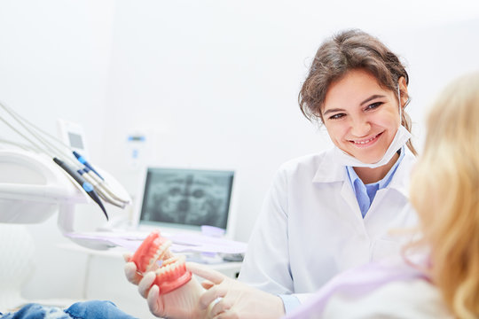 ZFA explains child the model of a denture