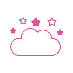 cute cloud sky with stars