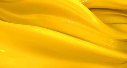 Bright yellow abstract 3D background. 3D rendering.