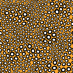 Naklejka premium New modern animal seamless pattern. black and white ornament on orange background. Vector stock illustration for posters, card, postcard, fabric, textile.