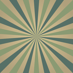 Sunlight retro faded grunge background. dirty grey and green color burst background. Vector illustration.