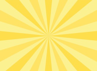 Sunlight horizontal background. Powder yellow color burst background.