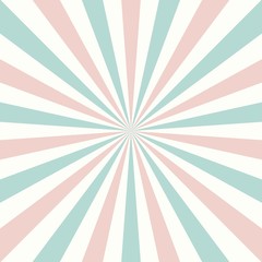 Sunlight retro pastel background. Pale pink and sage green color burst background.