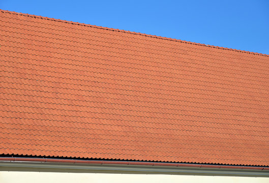 Red tiles roof of the house