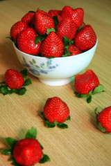 Exotic fruits. Chinese strawberries. Fresh fruits. The berries are red. China. Of Asia. Dessert.