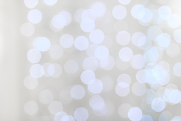 Decorative christmas background with bokeh lights and snowflakes - Image