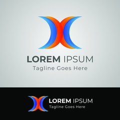 Colorful gradient logo design template