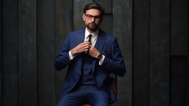 full hd video of young handsome stylish businessman - 4x slow motion