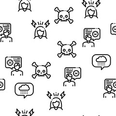 Swot Analysis Strategy Seamless Pattern Vector Thin Line. Illustrations