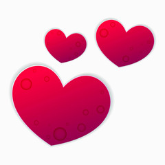 Pink vector hearts. Symbol of love on Valentine's Day.