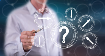 Man touching a choice concept