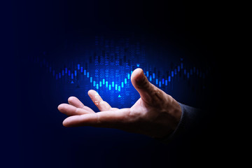 mano, palmo, istogramma, finanza