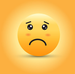 Sad emoji face. Vector