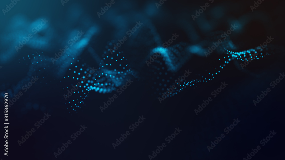Poster abstract futuristic - technology with polygonal shapes on dark blue background. design digital techn