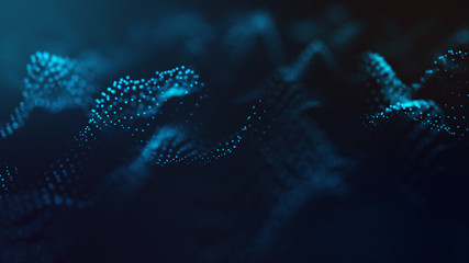 Abstract futuristic -  technology with polygonal shapes on dark blue background.  Design digital technology concept.