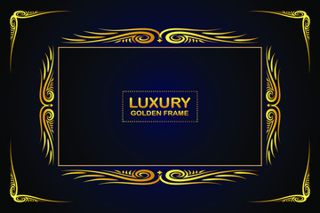 Luxury golden frame vector design