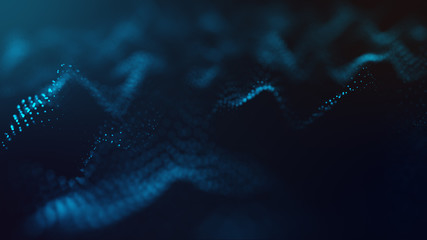 Abstract futuristic -  technology with polygonal shapes on dark blue background.  Design digital technology concept.