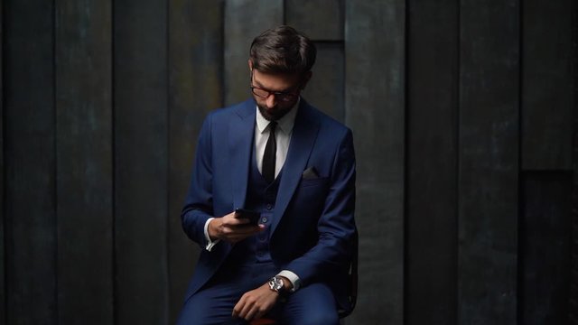 full hd video of young handsome stylish businessman - 4x slow motion