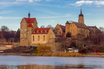 Castle with blue sky in Seeburg Saxony Anhalt