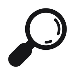 Search icon. Magnifying glass icon, vector magnifier or loupe sign.