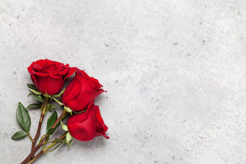 Valentines day card with rose flowers - obrazy, fototapety, plakaty